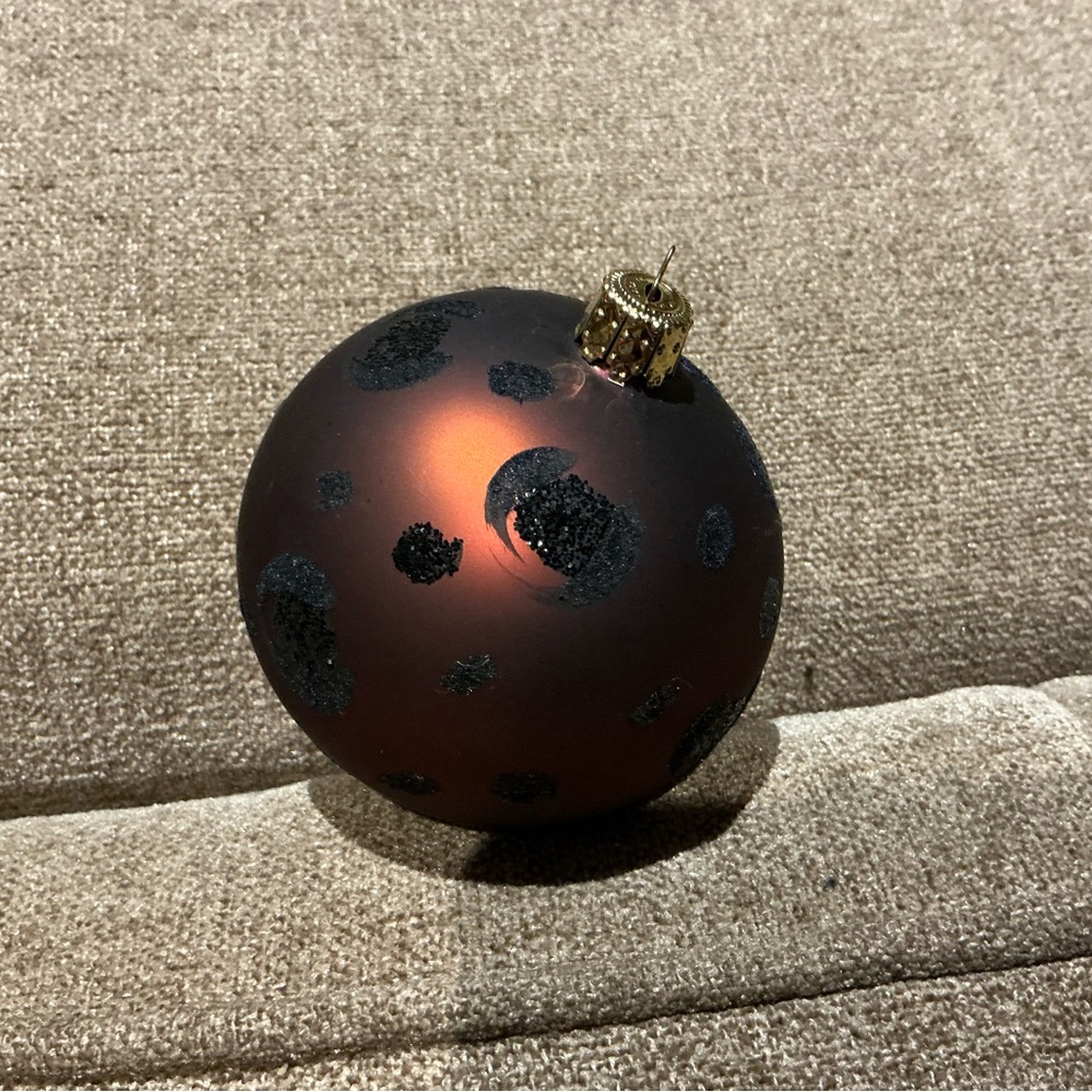 Source Unknown Black and Gold Holiday Ornament